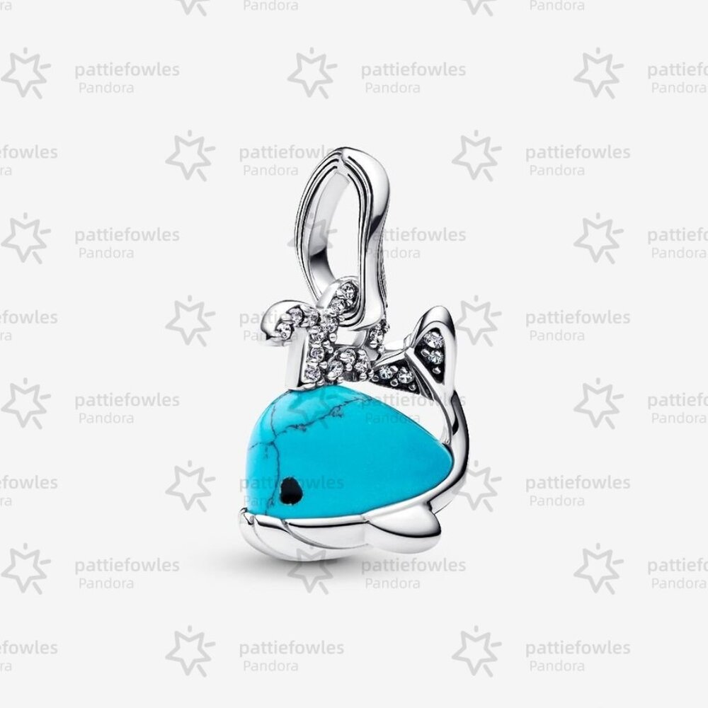 Pandora Turquoise-colored Whale Dangle Charm